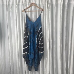 Angie Blue and Black Tie-Dye Jumpsuit